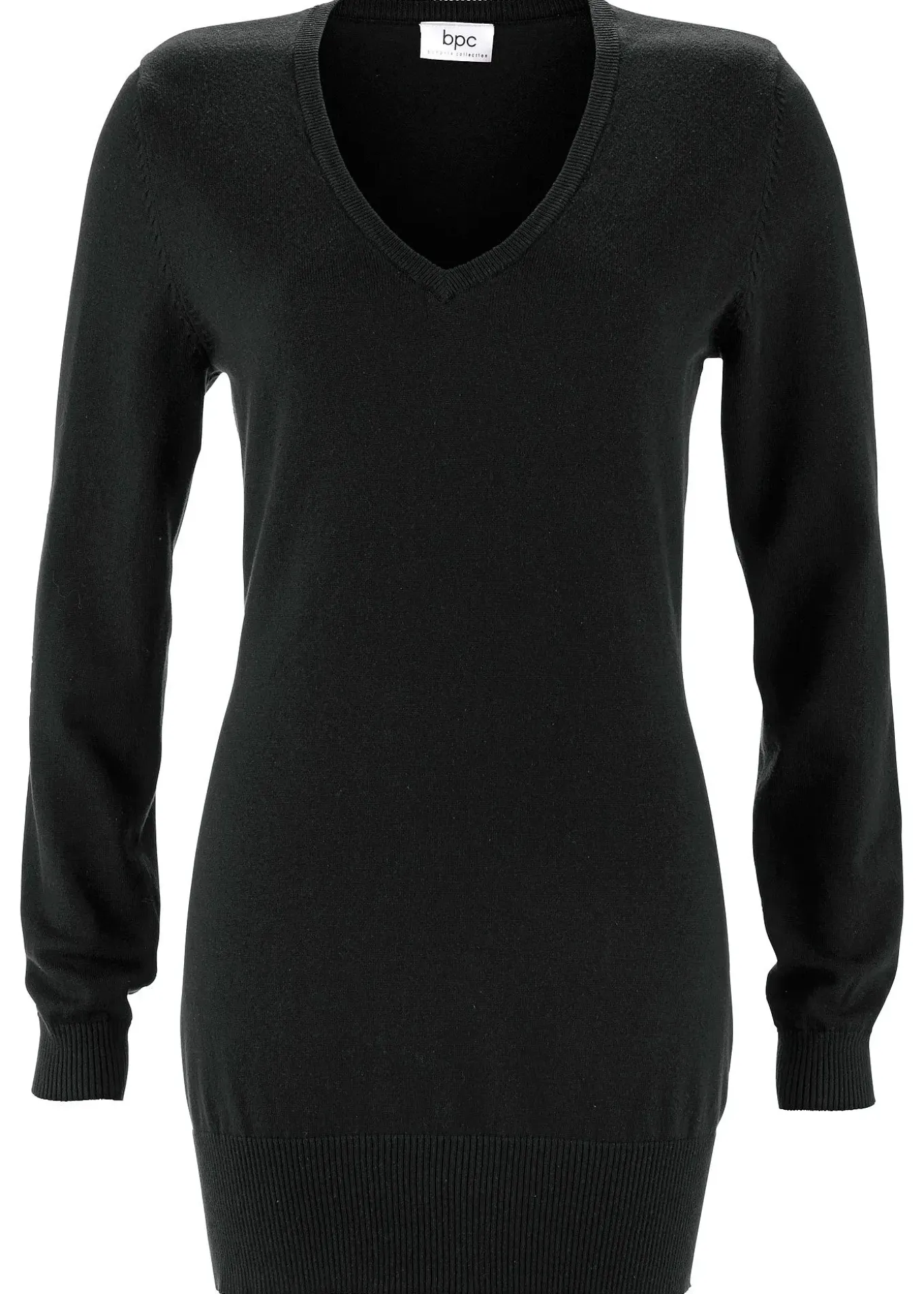 Pull long basique à col V