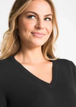 Pull long basique à col V