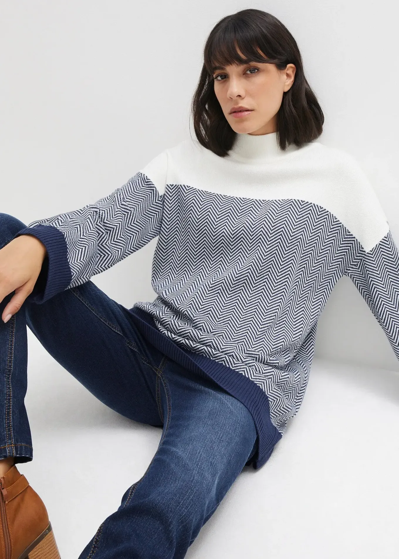 Pull long décontracté