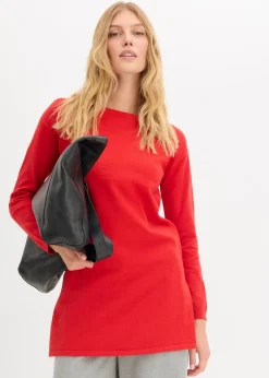 Pull long en coton recyclé majoritaire