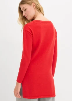 Pull long en coton recyclé majoritaire