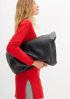 Pull long en coton recyclé majoritaire