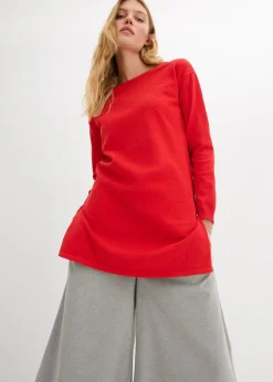 Pull long en coton recyclé majoritaire