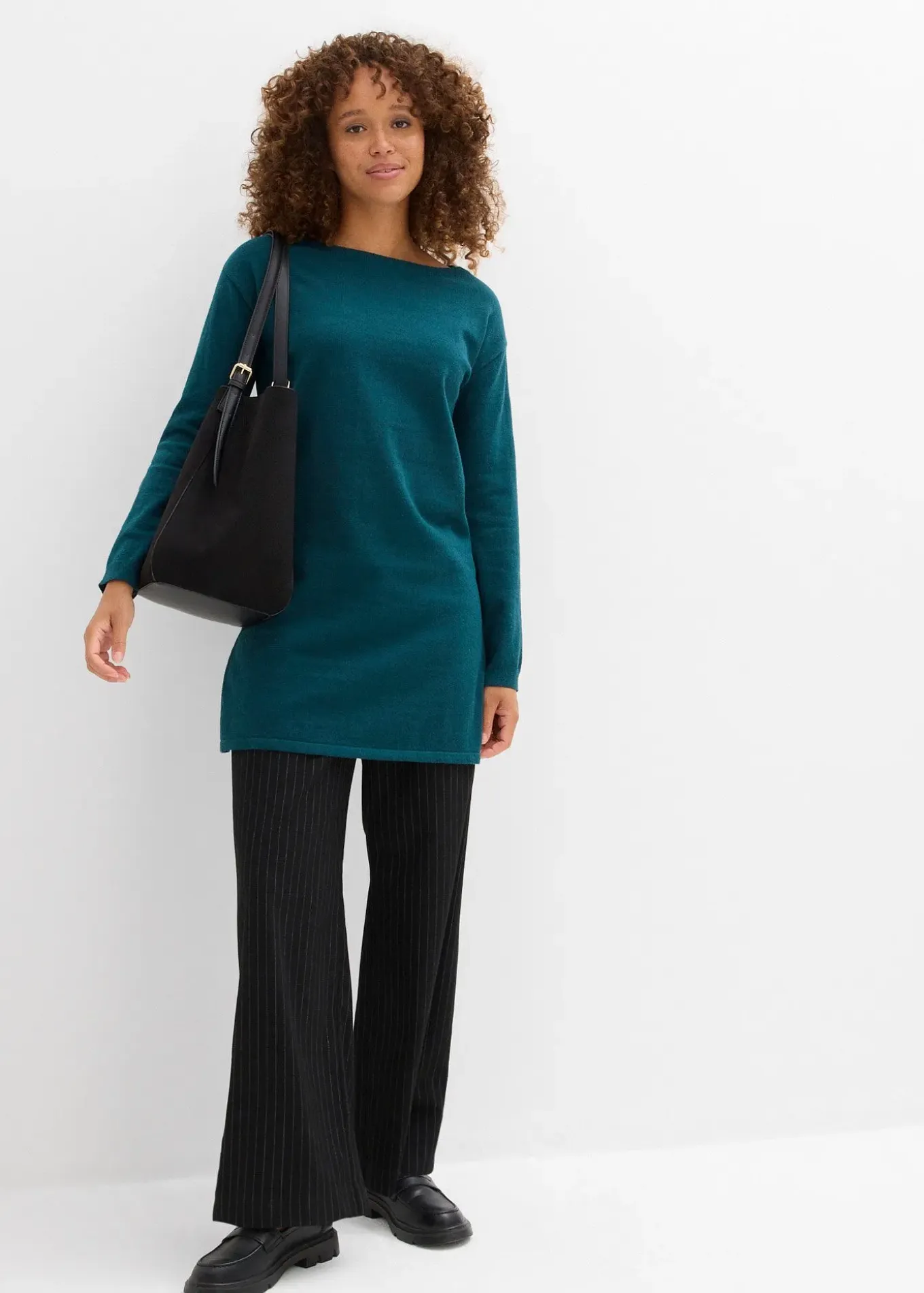 Pull long en coton recyclé majoritaire