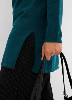 Pull long en coton recyclé majoritaire