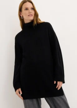 Pull long en fine maille fendu sur les côtés