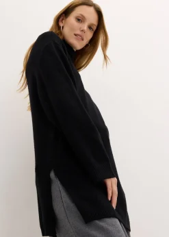 Pull long en fine maille fendu sur les côtés