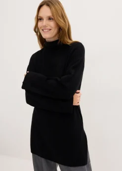 Pull long en fine maille fendu sur les côtés