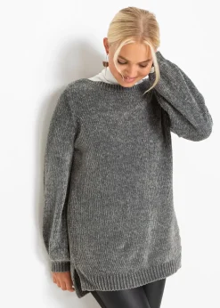 Pull long en maille chenille