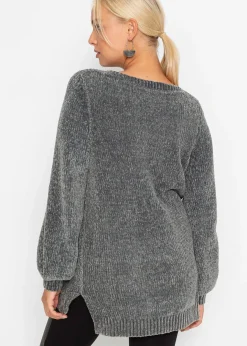 Pull long en maille chenille