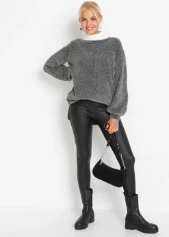 Pull long en maille chenille