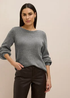 Pull long en maille chenille