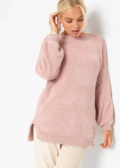 Pull long en maille chenille
