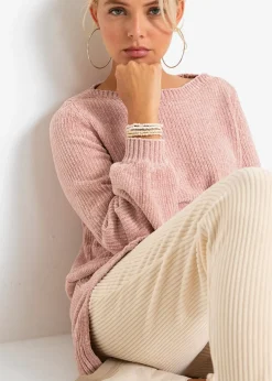 Pull long en maille chenille