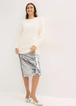 Pull long en maille poilue douce