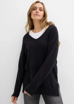 Pull long et oversize à fentes sur les côtés