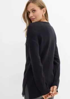 Pull long et oversize à fentes sur les côtés