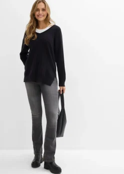 Pull long et oversize à fentes sur les côtés