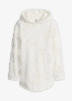 Pull long oversize à motif cœurs