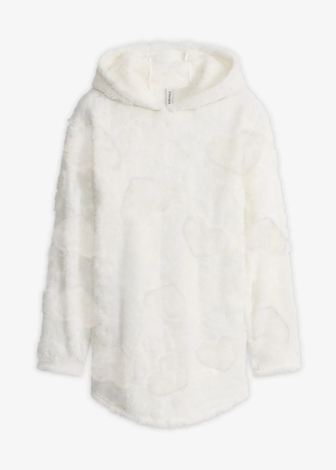 Pull long oversize à motif cœurs