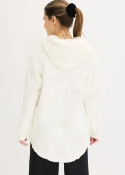 Pull long oversize à motif cœurs