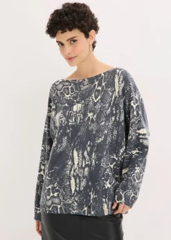 Pull manches chauve-souris à imprimé python