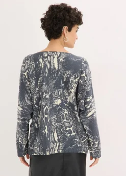 Pull manches chauve-souris à imprimé python