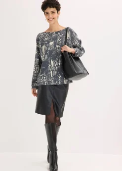 Pull manches chauve-souris à imprimé python