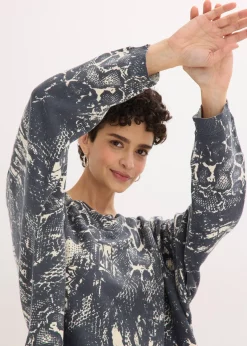 Pull manches chauve-souris à imprimé python