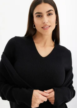 Pull manches courtes côtelé