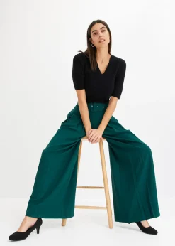 Pull manches courtes côtelé