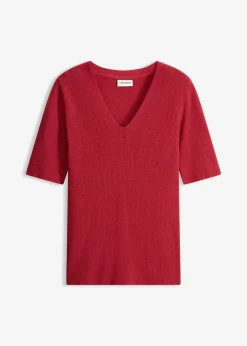 Pull manches courtes côtelé