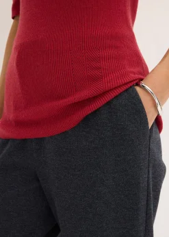 Pull manches courtes côtelé