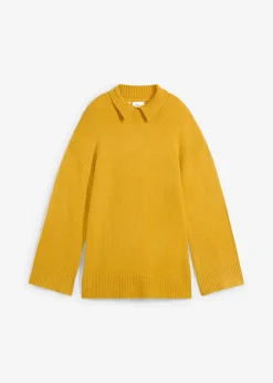 Pull oversize à col roulé ouvert et fentes latérales