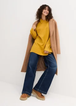 Pull oversize à col roulé ouvert et fentes latérales