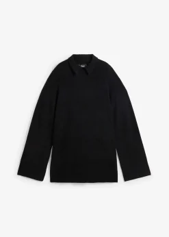 Pull oversize à col roulé ouvert et fentes latérales