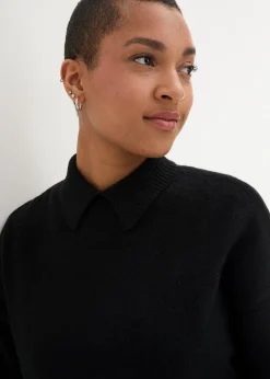 Pull oversize à col roulé ouvert et fentes latérales