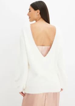 Pull oversize à décolleté profond dans le dos