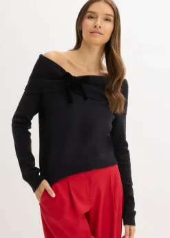 Pull oversize à encolure Bardot