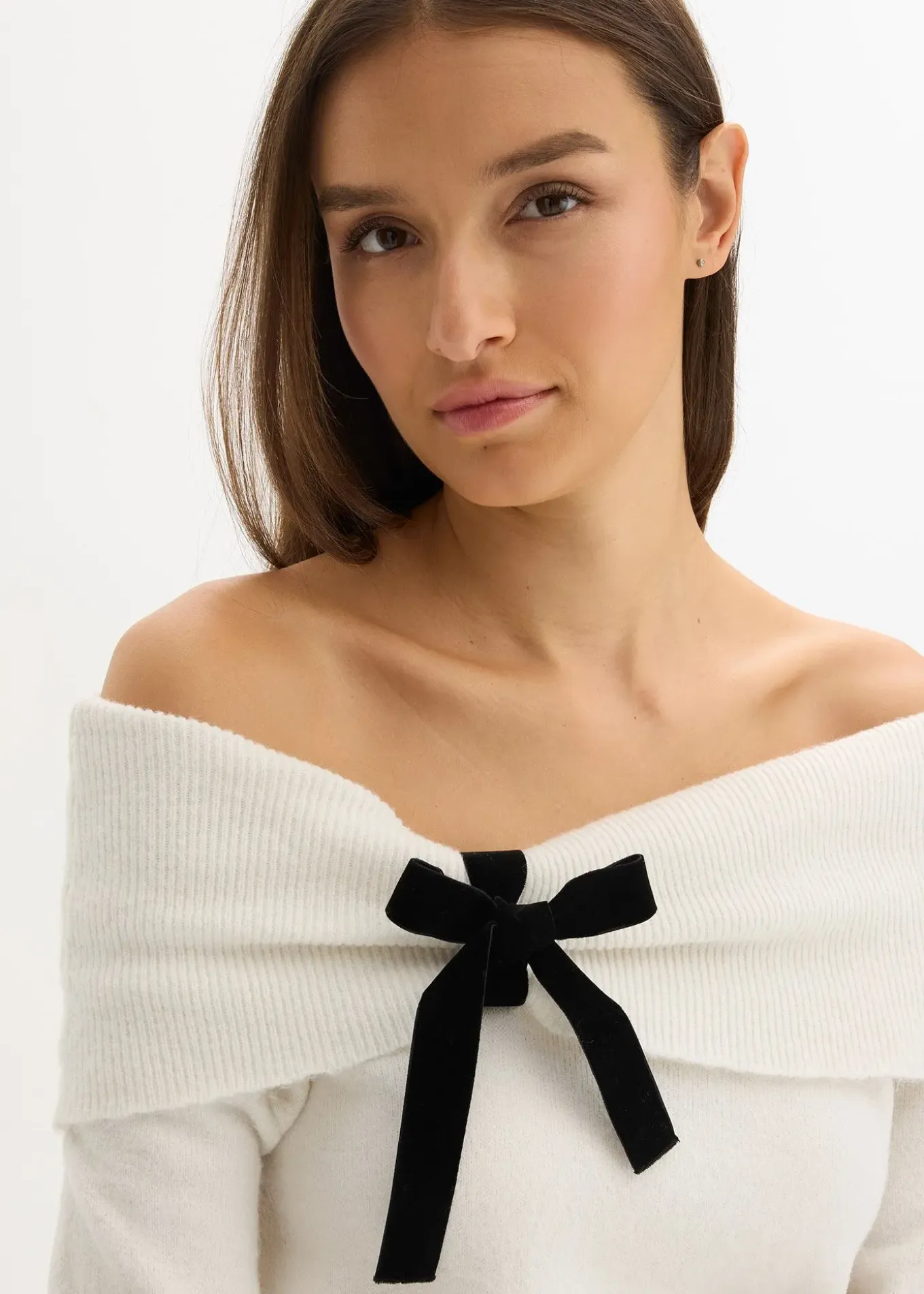 Pull oversize à encolure Bardot