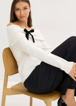 Pull oversize à encolure Bardot