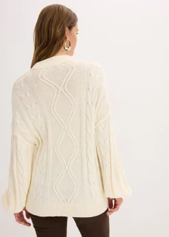 Pull oversize à motif torsadé