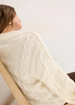 Pull oversize à motif torsadé