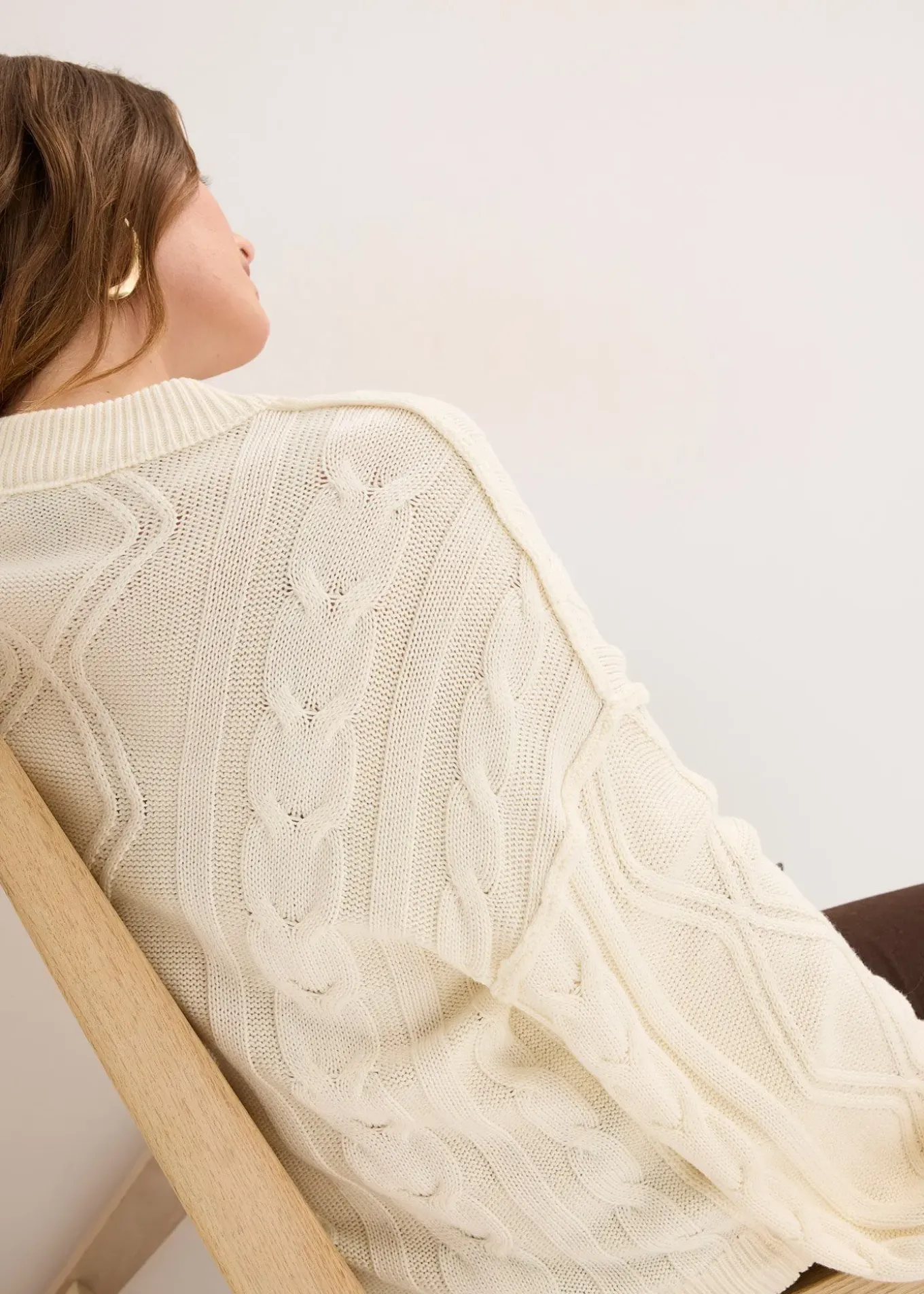 Pull oversize à motif torsadé