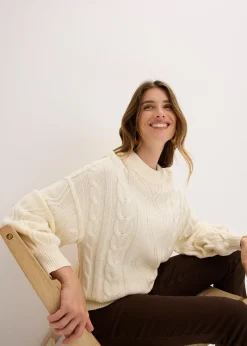 Pull oversize à motif torsadé