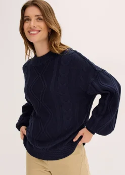 Pull oversize à motif torsadé