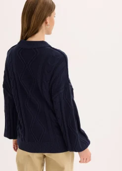 Pull oversize à motif torsadé