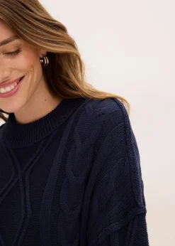 Pull oversize à motif torsadé