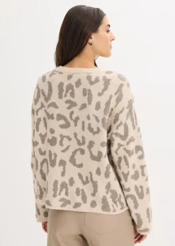 Pull oversize en jacquard à sequins