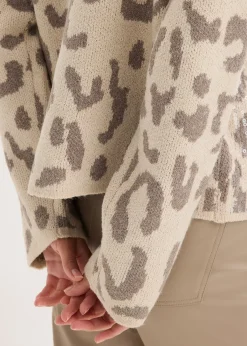 Pull oversize en jacquard à sequins